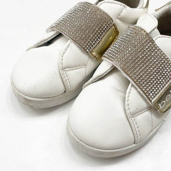 Bebe toddler girls white/gold rhinestone sneakers - Picture 2 of 9